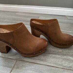 Brown Leather Clogs